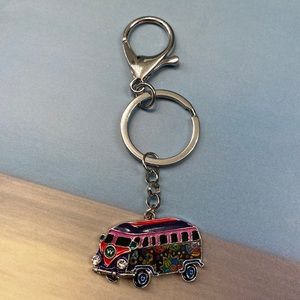 Vintage Alloy VW Bus Keychain